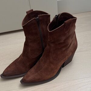 Brown Suede Ankle Boots